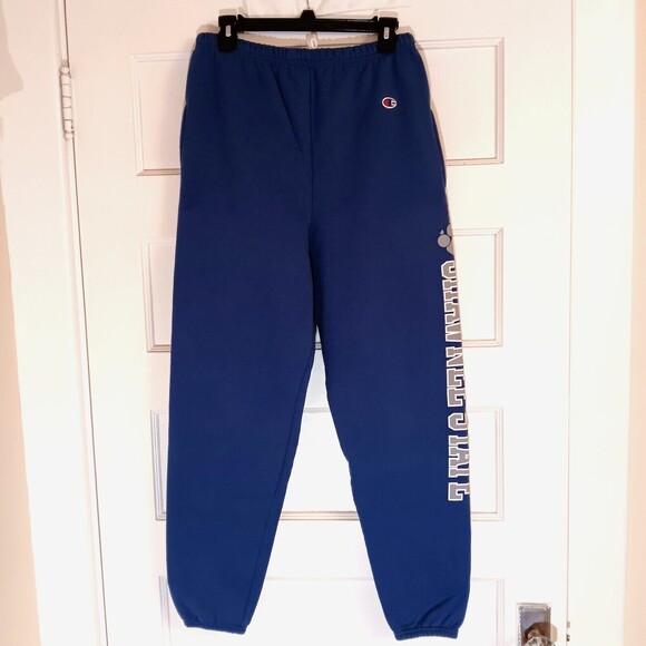 Vtg Champion Sweatpant Joggers Men M Blue Shawnee State College Gorpcore 90s Y2k - Picture 1 of 8